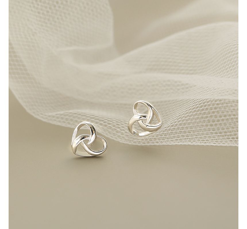 Sterling Heart Stud Earring Silver