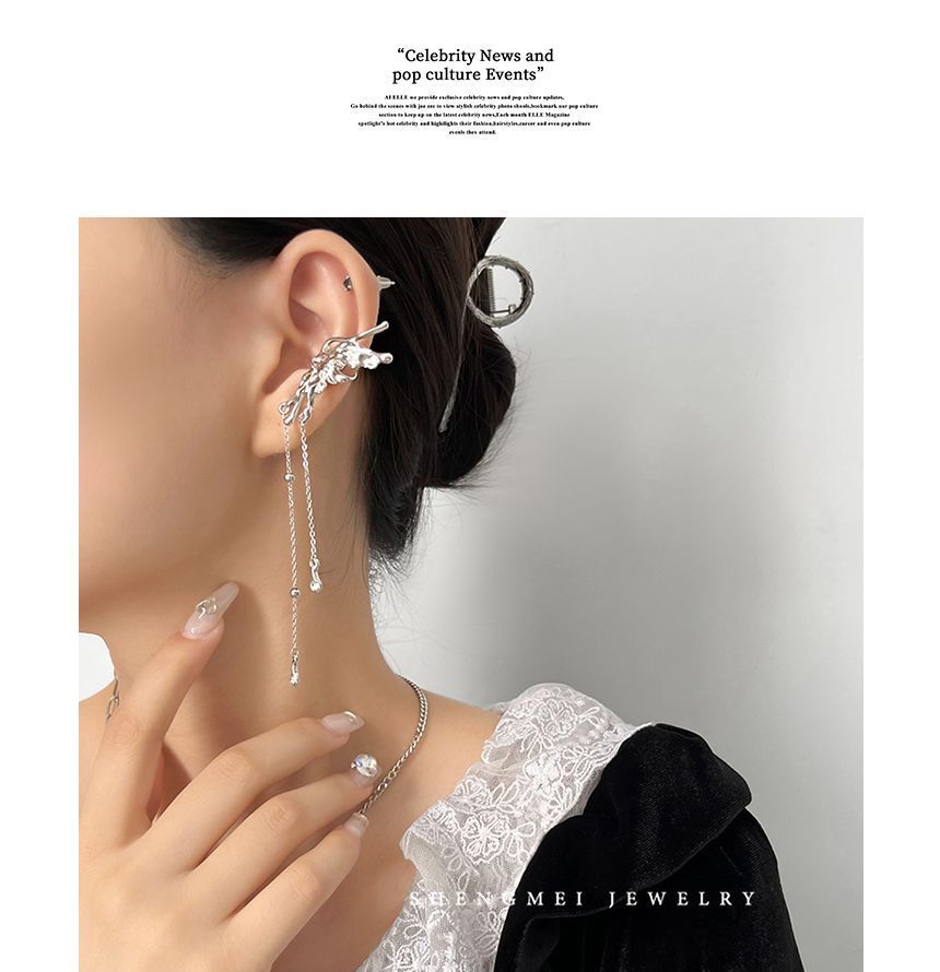 Set Earring (various Wing Alloy designs) Fringed Cuff /