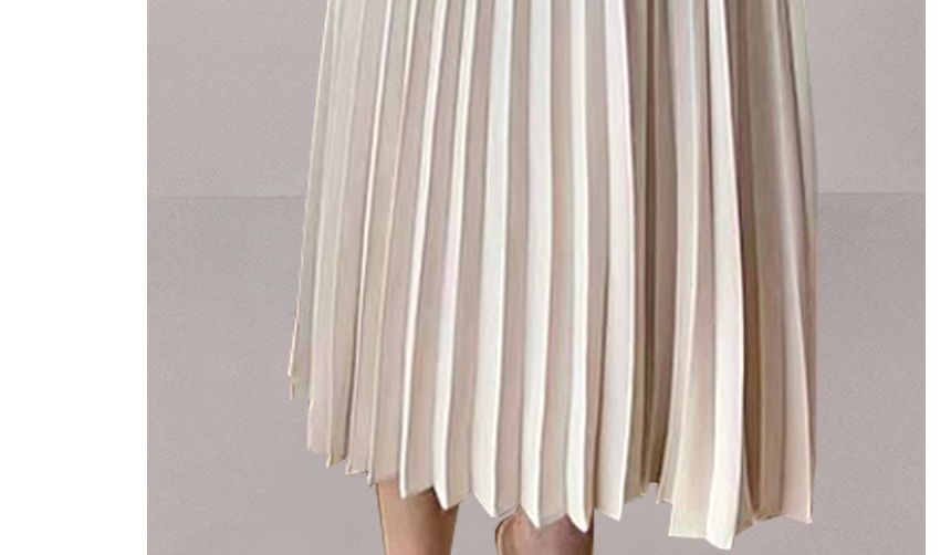 Long-Sleeve Notch Lapel Plain Asymmetrical Panel Accordion Pleated Midi A-Line Blazer Dress