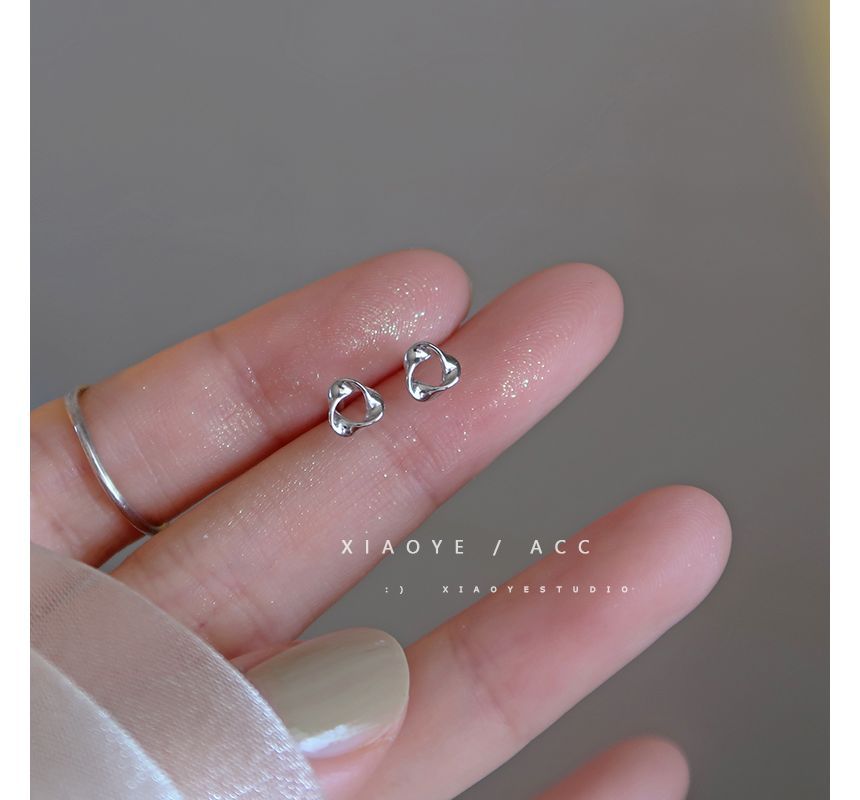 Earring Twisted Triangle Silver Sterling