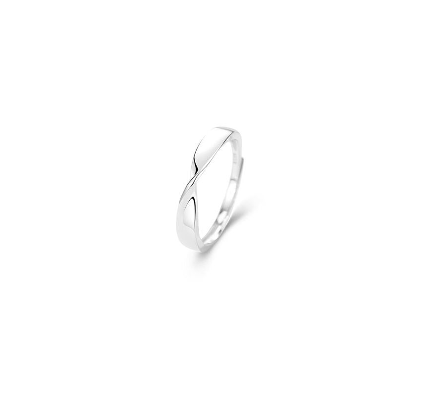 Twisted Silver Sterling Ring Open