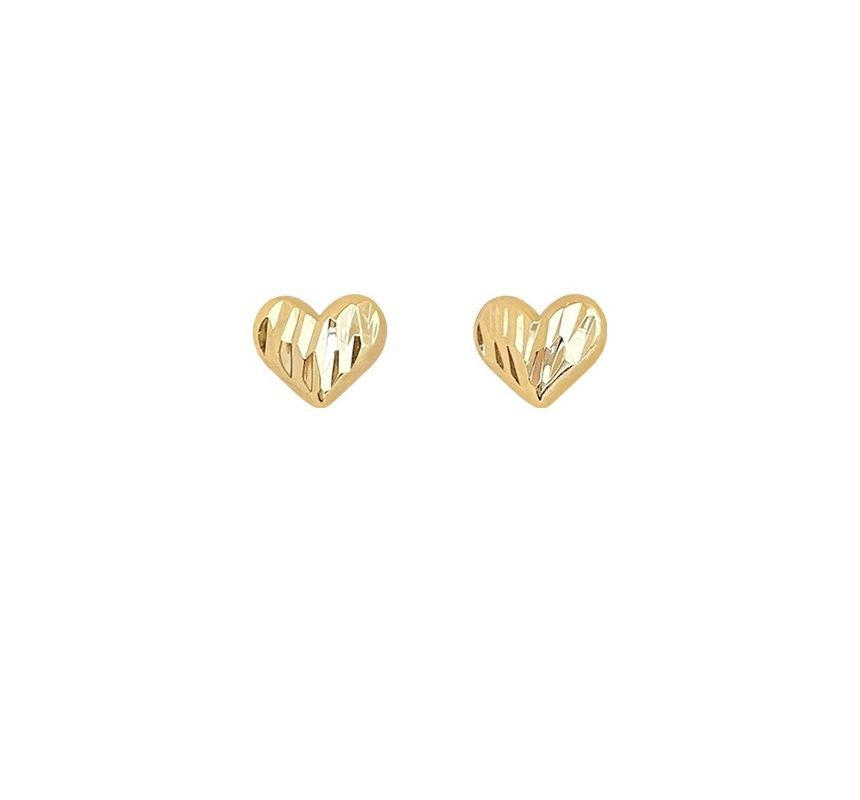 Heart Silver Textured Earring Sterling