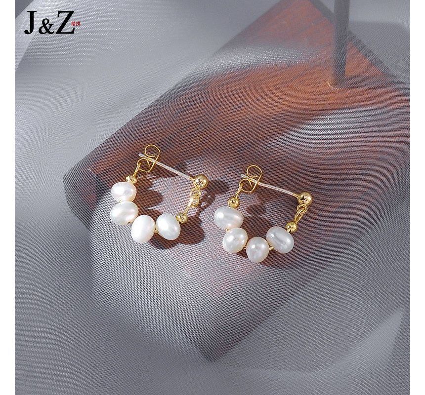 Earring Chain Hoop Pearl Alloy Faux