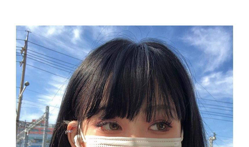 Silver Earring Sterling Cutout Barbell Huggie