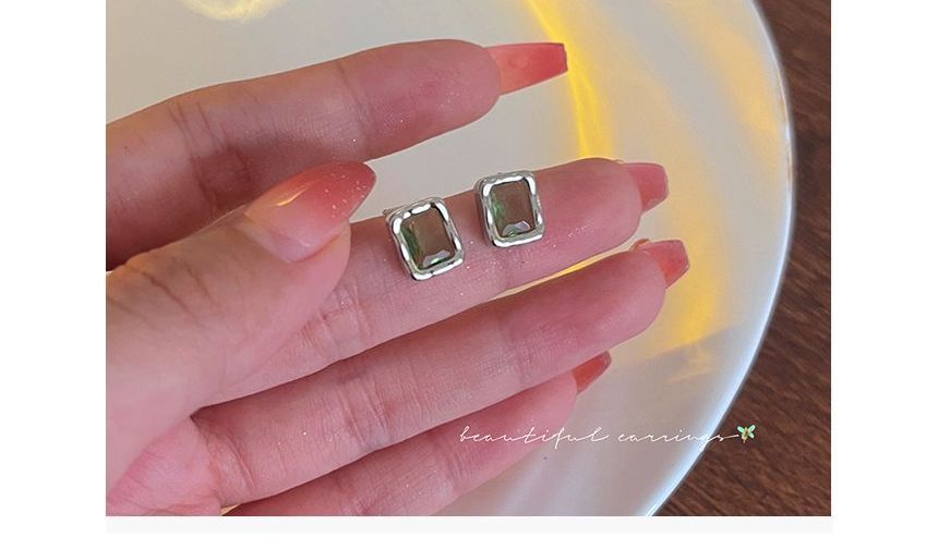 Sterling Silver Rectangle Earring Stud