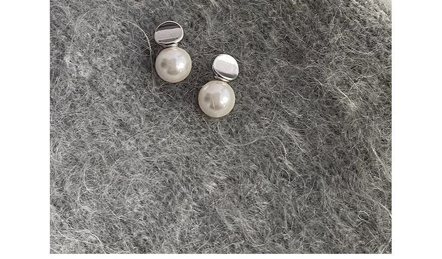 Pearl Silver Faux Earring Sterling Drop
