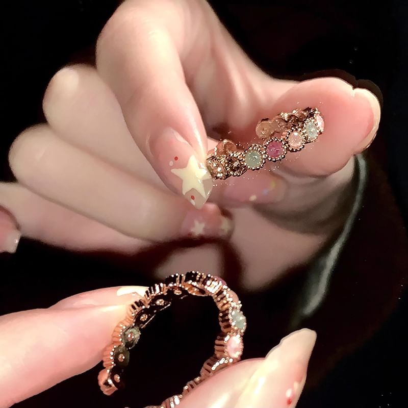 Open Faux Gemstone Ring