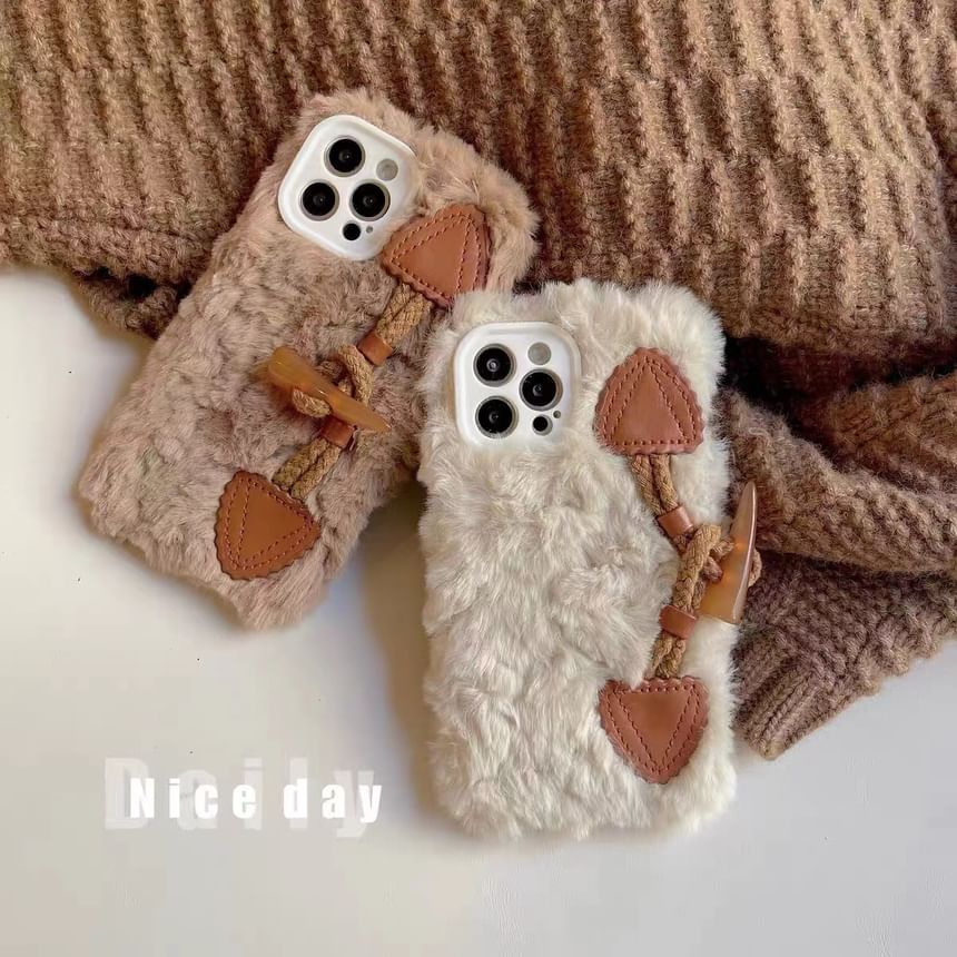 Phone Button Case Chenille Toggle