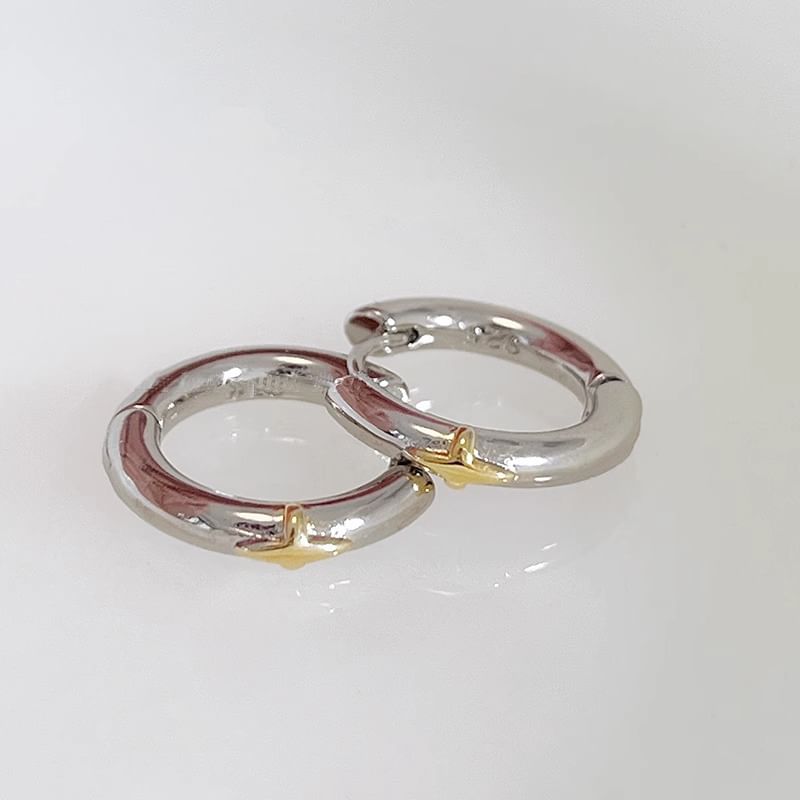 Earring Star Sterling Huggie Silver