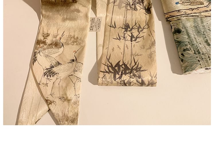 Print Scarf Tie Narrow Hair
