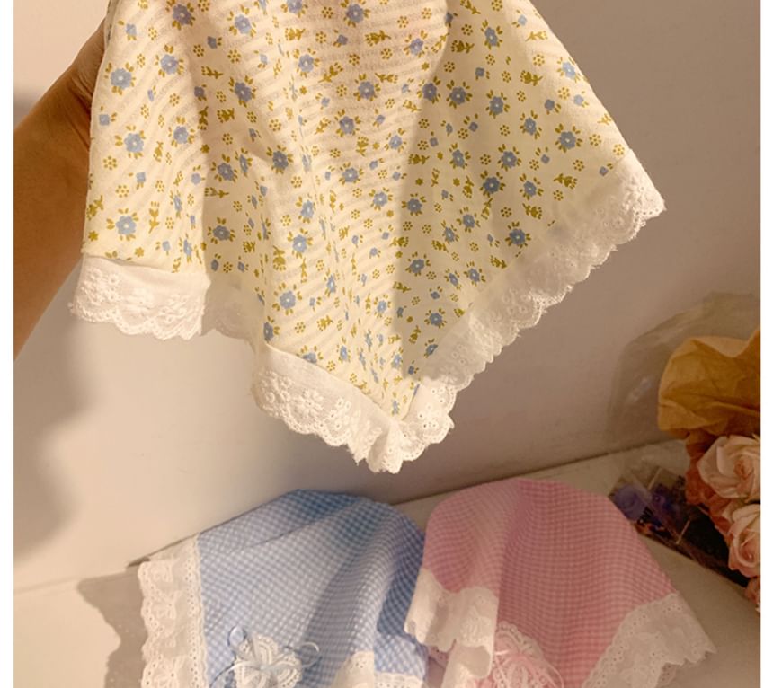 Plaid Headband Designs) Lace Bandana (Various Trim