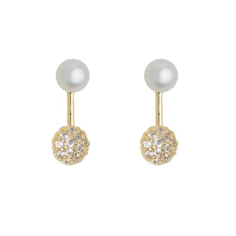 Ear Faux Pearl Rhinestone Jacket