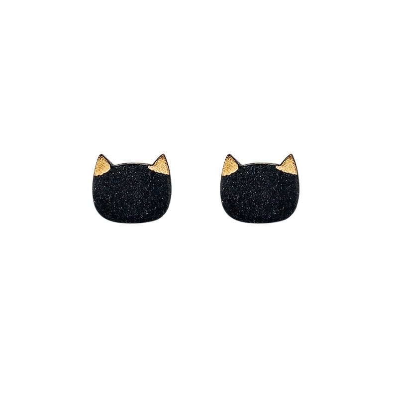 Cat Earring Stud Ceramic