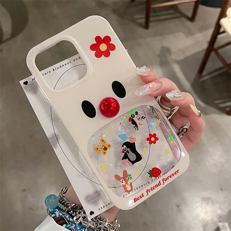 / Case Bead Adhesive Decoration Phone Set Cartoon