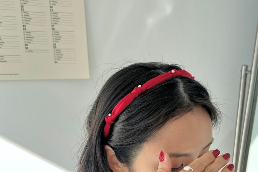 Headband Knot Pearl Faux