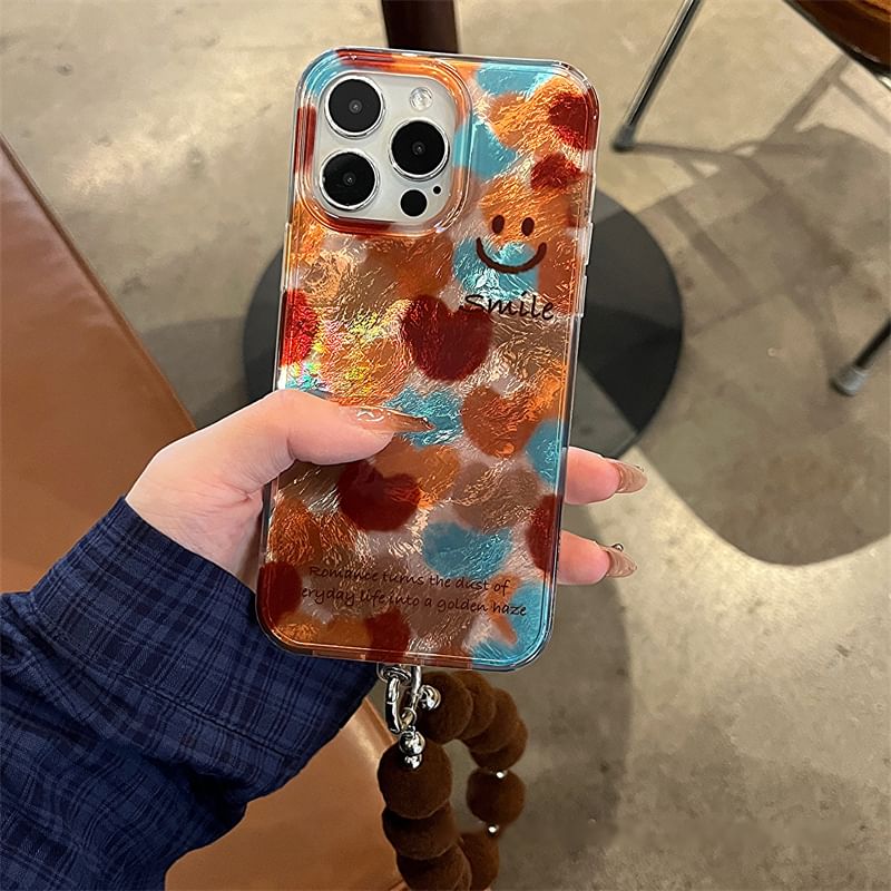 Case Strap Phone Pom Smiley Set /