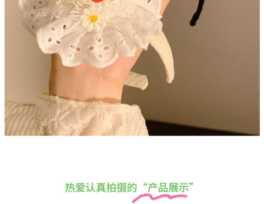 / Lace Hat Cherry Headband Trim Clip Hair