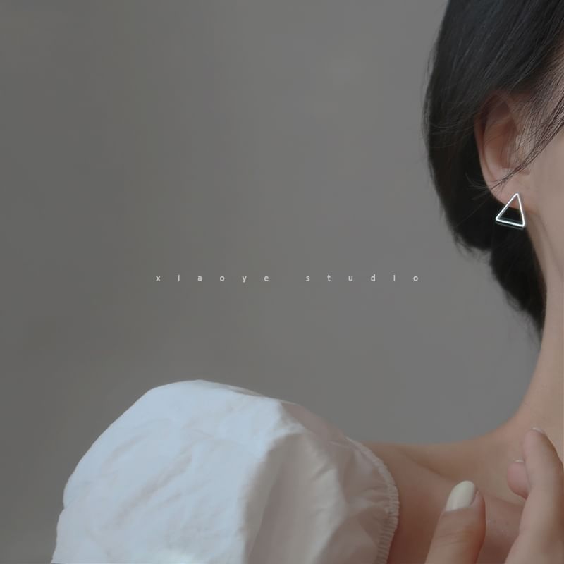 Sterling Triangle Silver Stud Earring S925