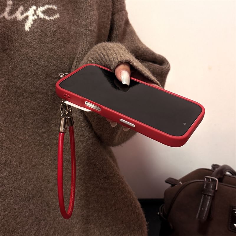 / Case Phone Embroidered Cherry Strap Set