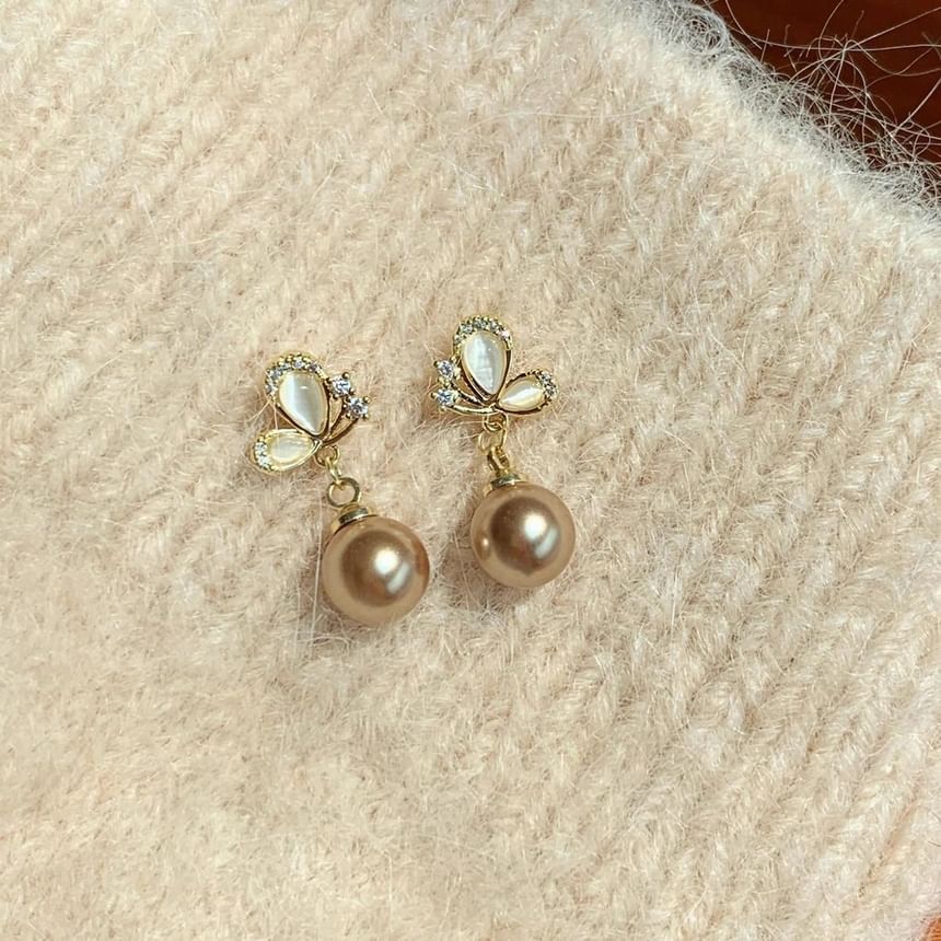Earring Dangle Butterfly Beaded