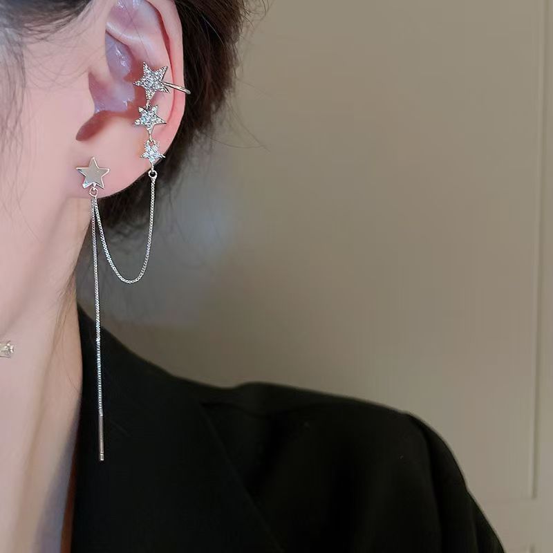 Earring Chained Cuff Star