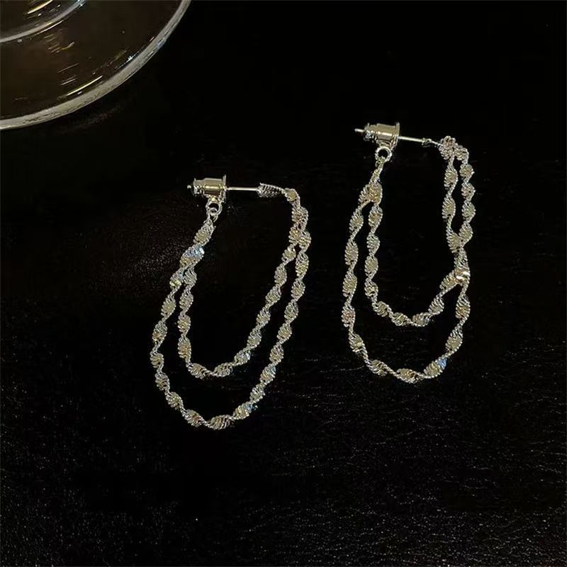 Layered Earring Helical Alloy Hoop