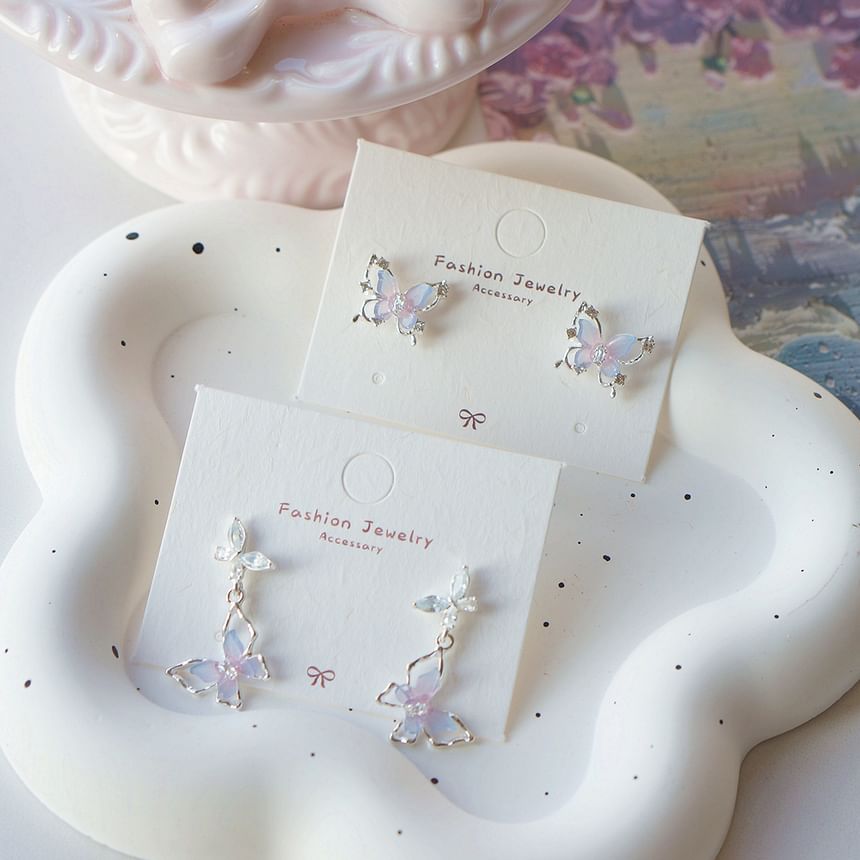Butterfly Earring Sterling Stud 925 / Silver Drop