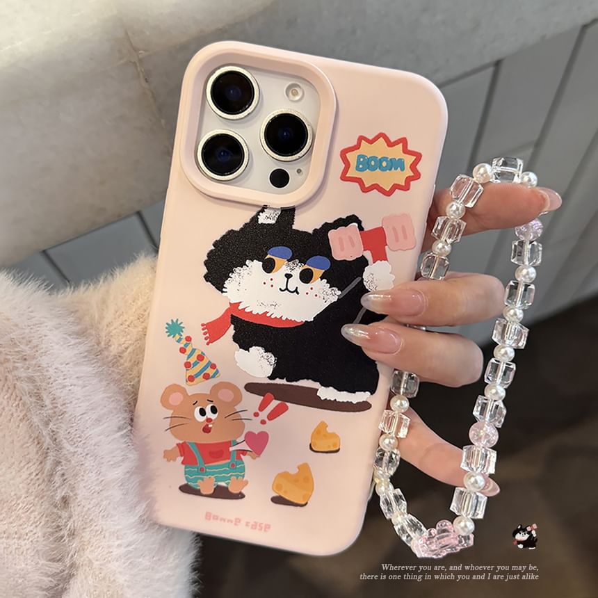 Print Set Bead Case Phone / Cartoon Strap