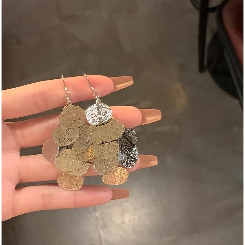 Alloy Earring Chandelier Leaf
