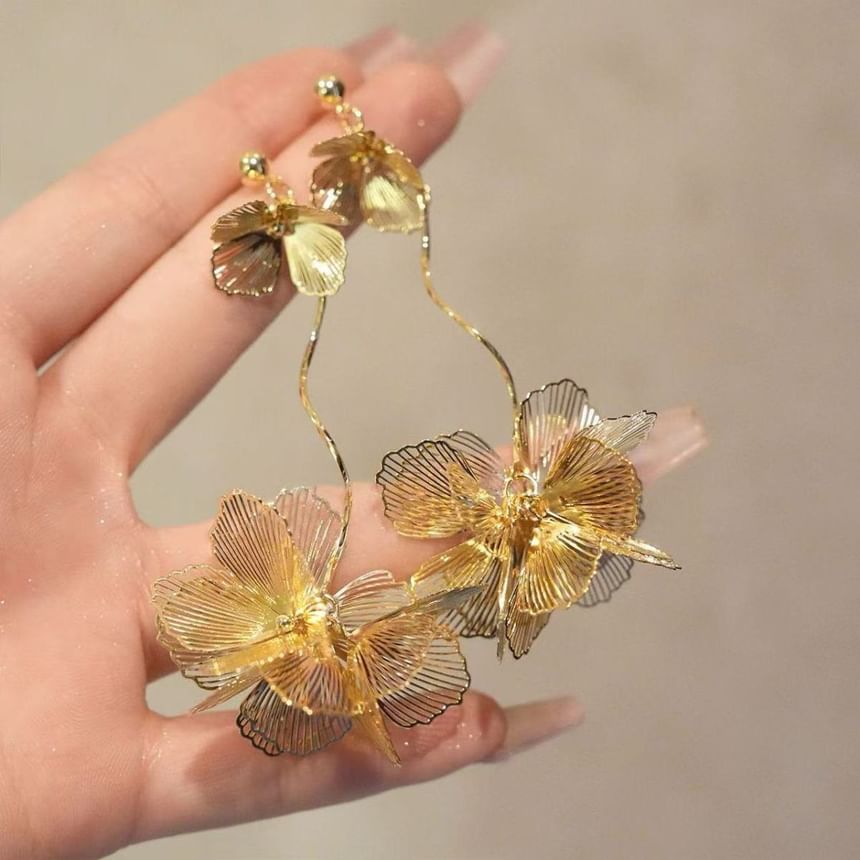 Butterfly Alloy Dangle Earring Petal
