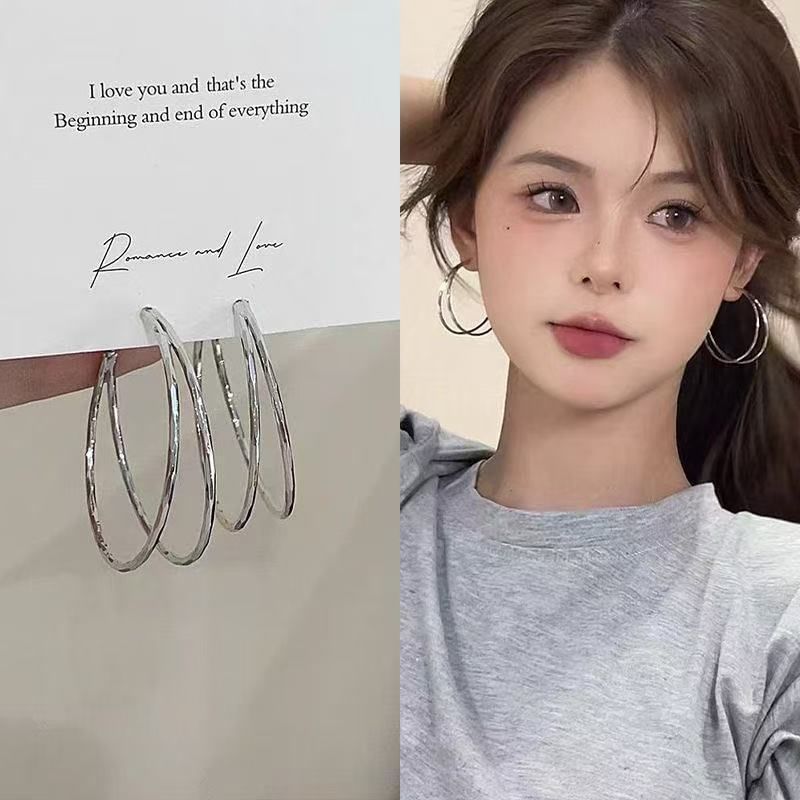 Alloy Earring Hoop Layered