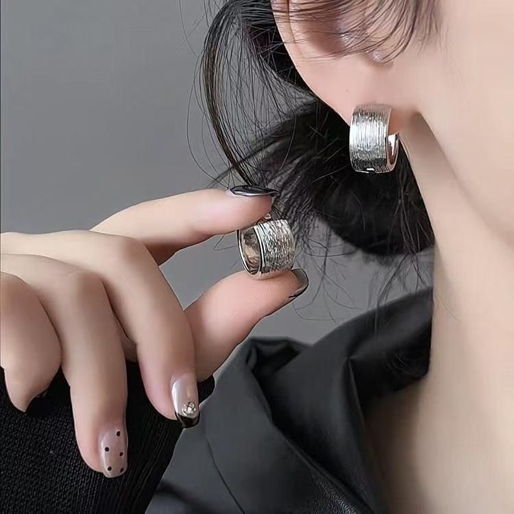Alloy Huggie Earring Brushed