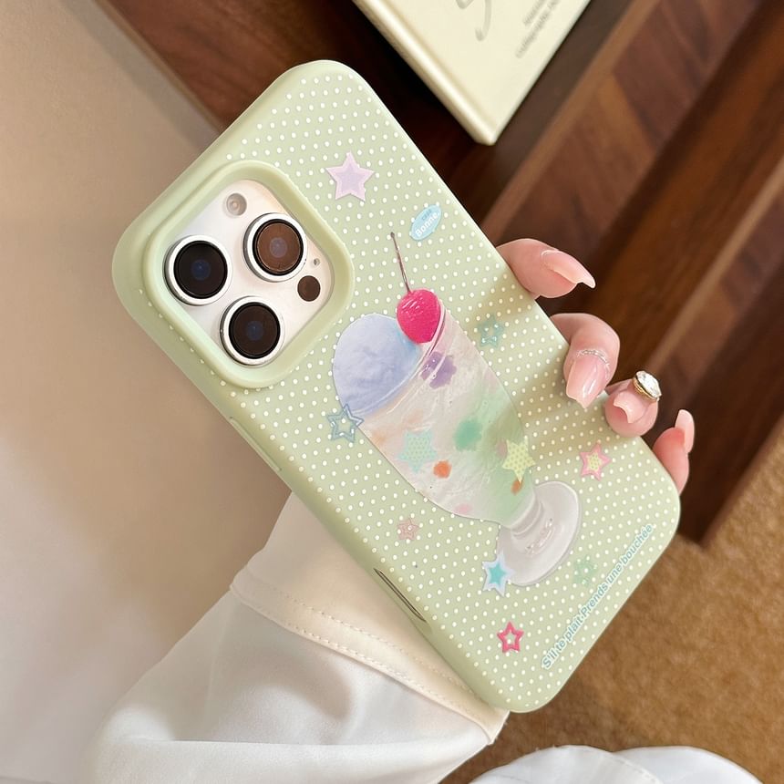 Cream Print Case Phone Ice