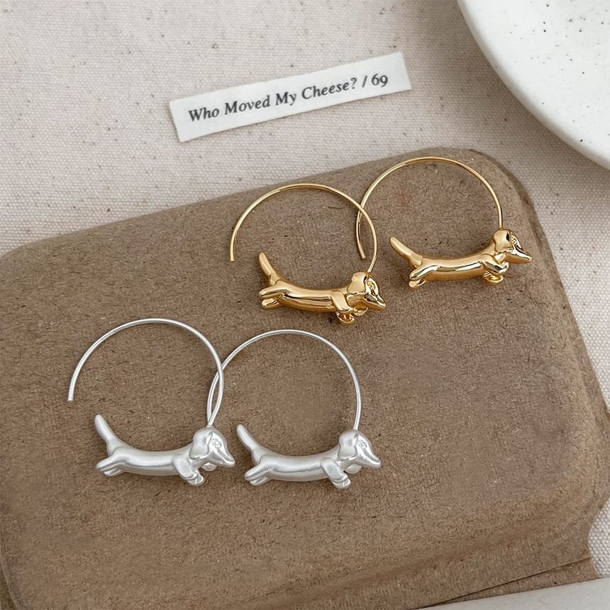 Open Dog Hoop Earring