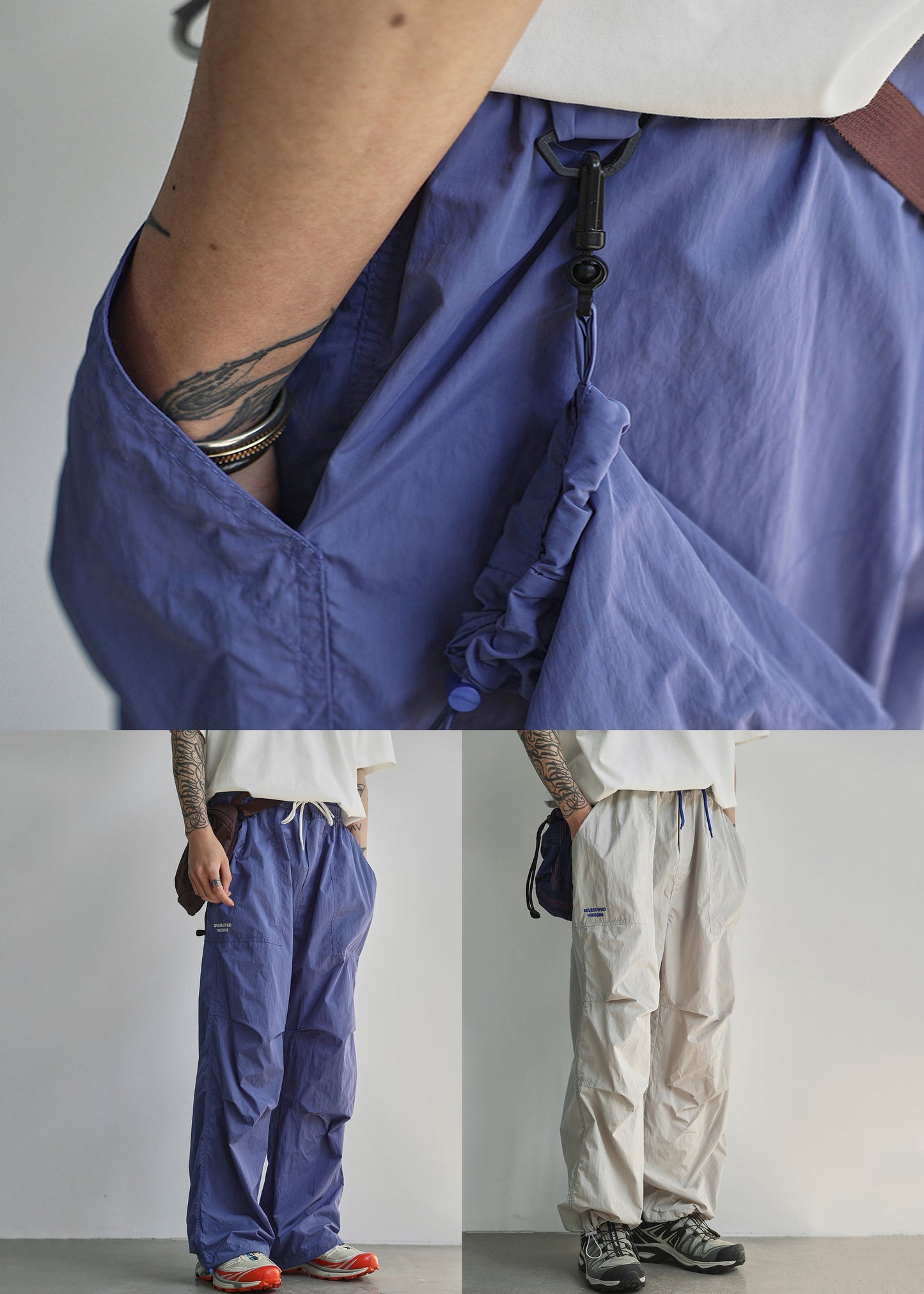 Cotton Waist Pockets Summer Elastic Grey Mens Light Pants