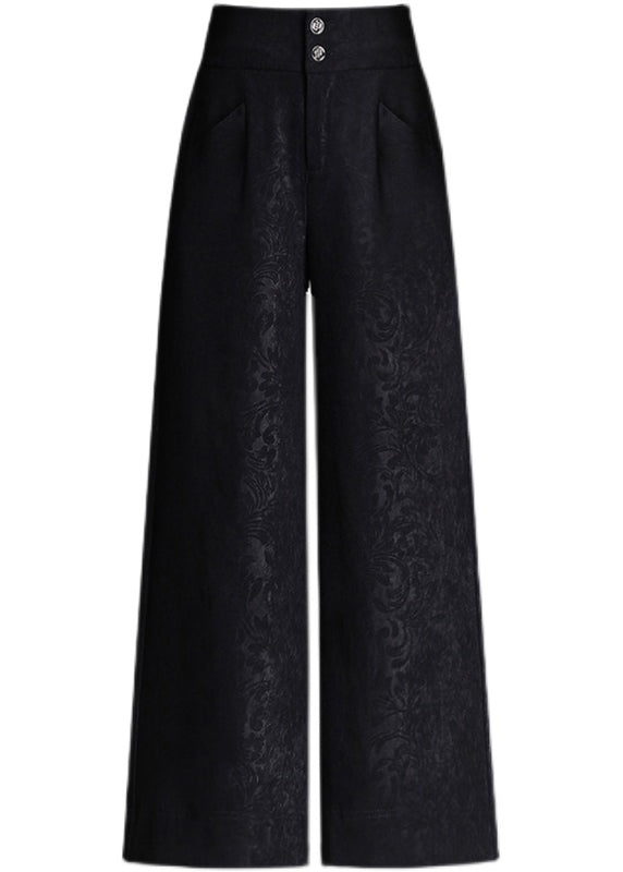 Moderne schwarze Taschen Print High Waist Crop Pants Frühling RZ005