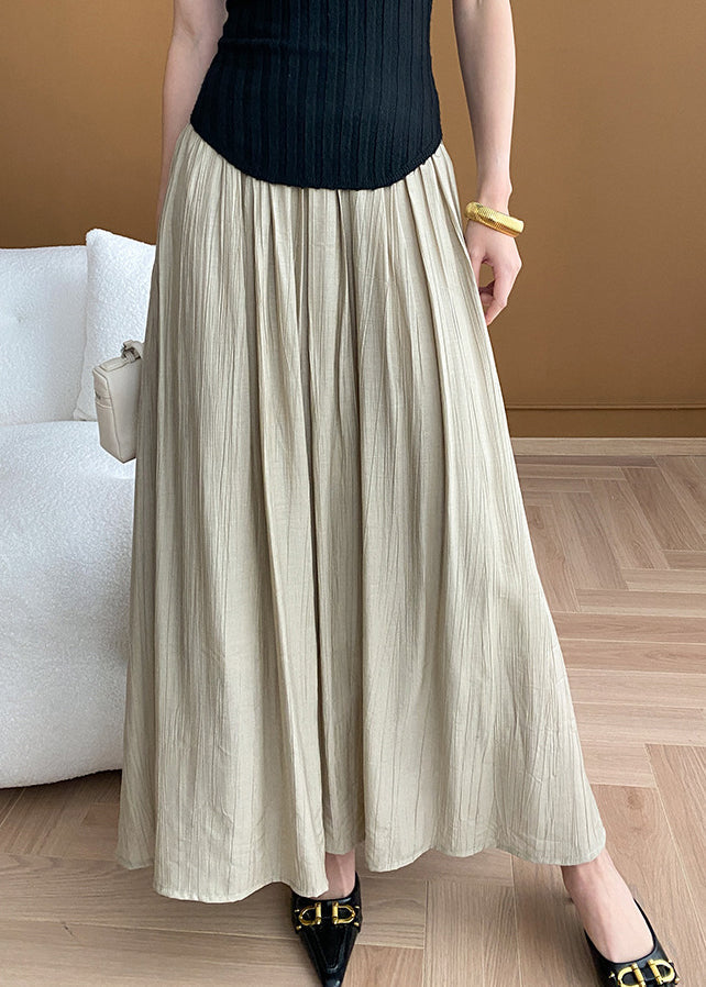 Nouvelle jupe froissée taille haute en coton abricot d'été WR005