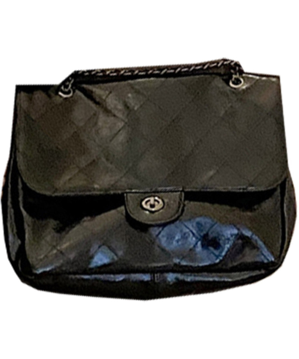 Neue Handtasche aus Kunstleder mit Kettengliedern, groß, braun, QF014