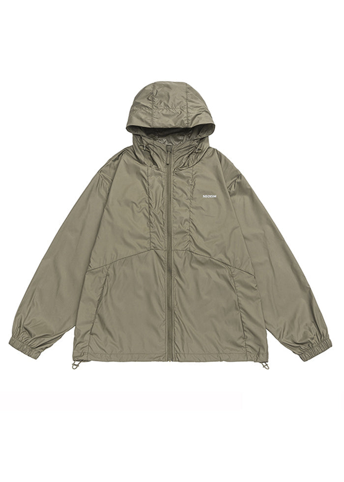 Manteau à capuche fin pour homme, avec poches zippées et protection solaire UPF 50+