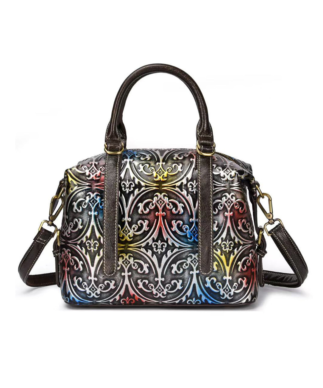 Sac bandoulière vintage argenté en relief, neuf, fait main