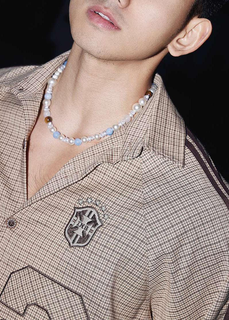 Männer Pan Peter Kragen Neue Hemden Plaid Frühling Gestreiften