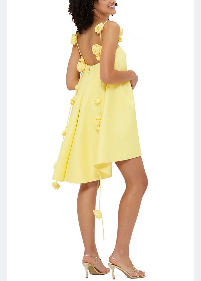Gelbe Blume Urlaub frauen Neue Kleid Verziert