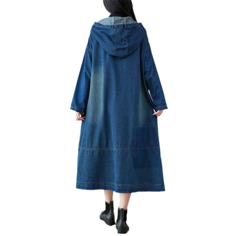 Oversized Patchwork Chinese Button Denim Cardigans LY6660