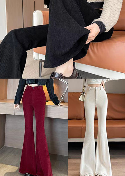 Organic Mulberry High Waist Cotton Flared Trousers Spring YP001