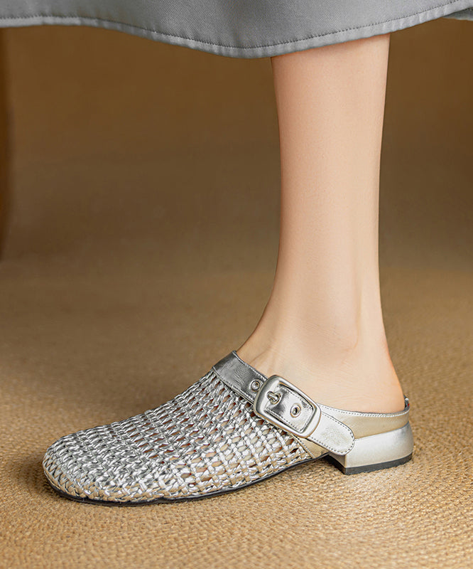 Sandales Out Design Silver Original Slide Hollow