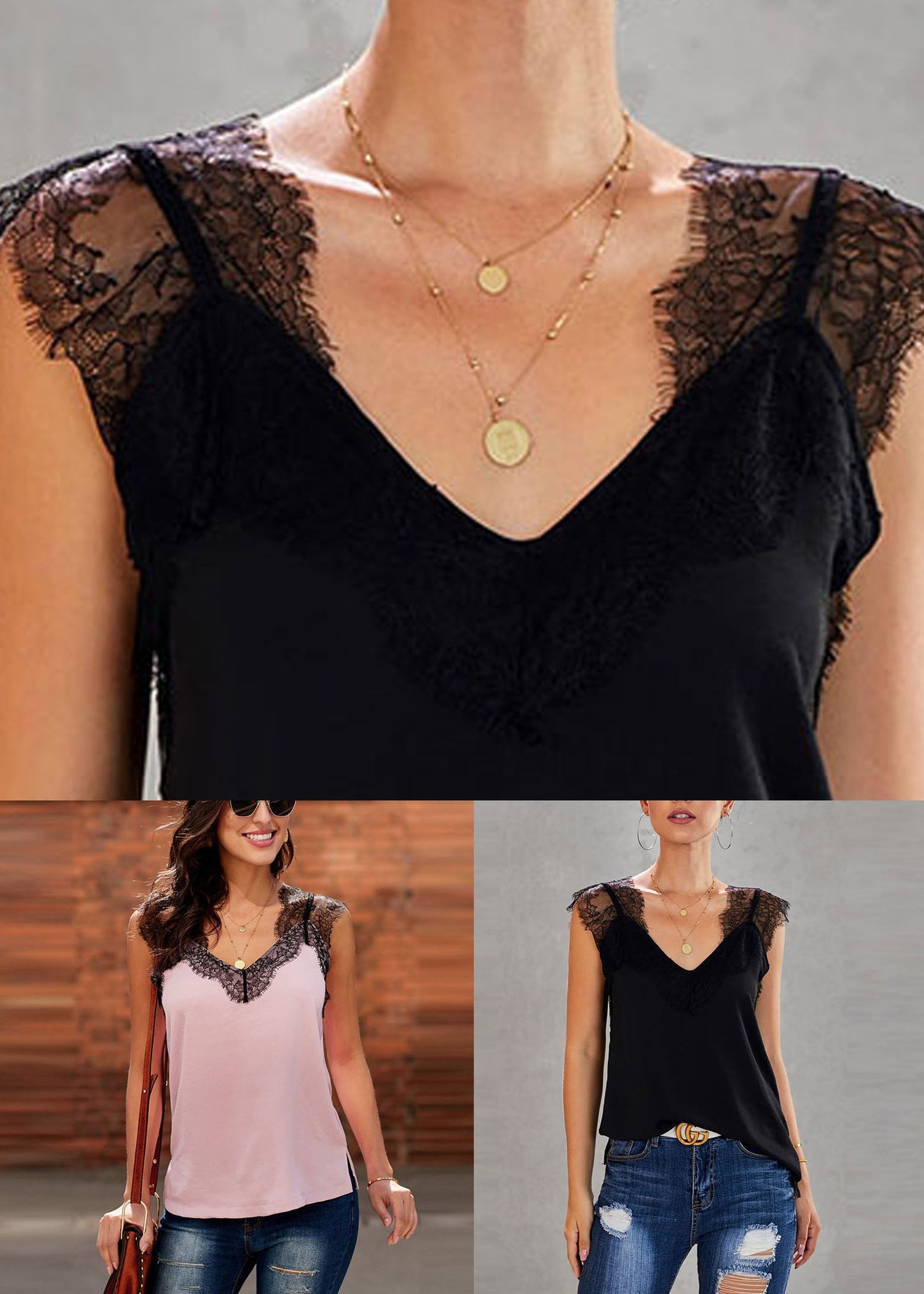 Pink O-Neck Loose Shirts Sleeveless T