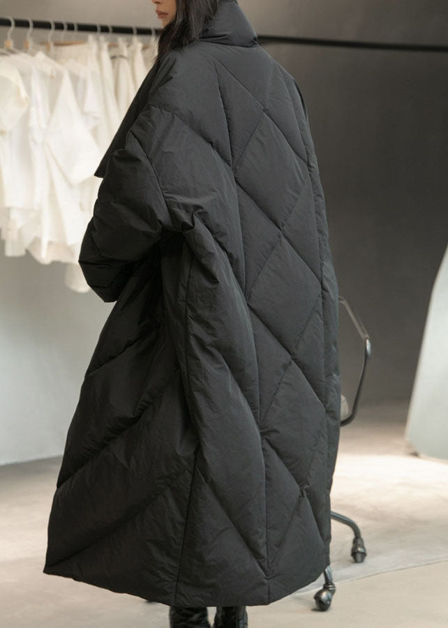Plus Size Schwarze Taschen Entendaunen Daunenmäntel Winter QD002