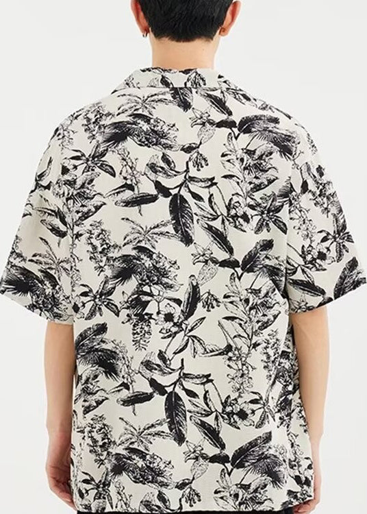 Button Print Men Shirts Design Original Summer Cotton