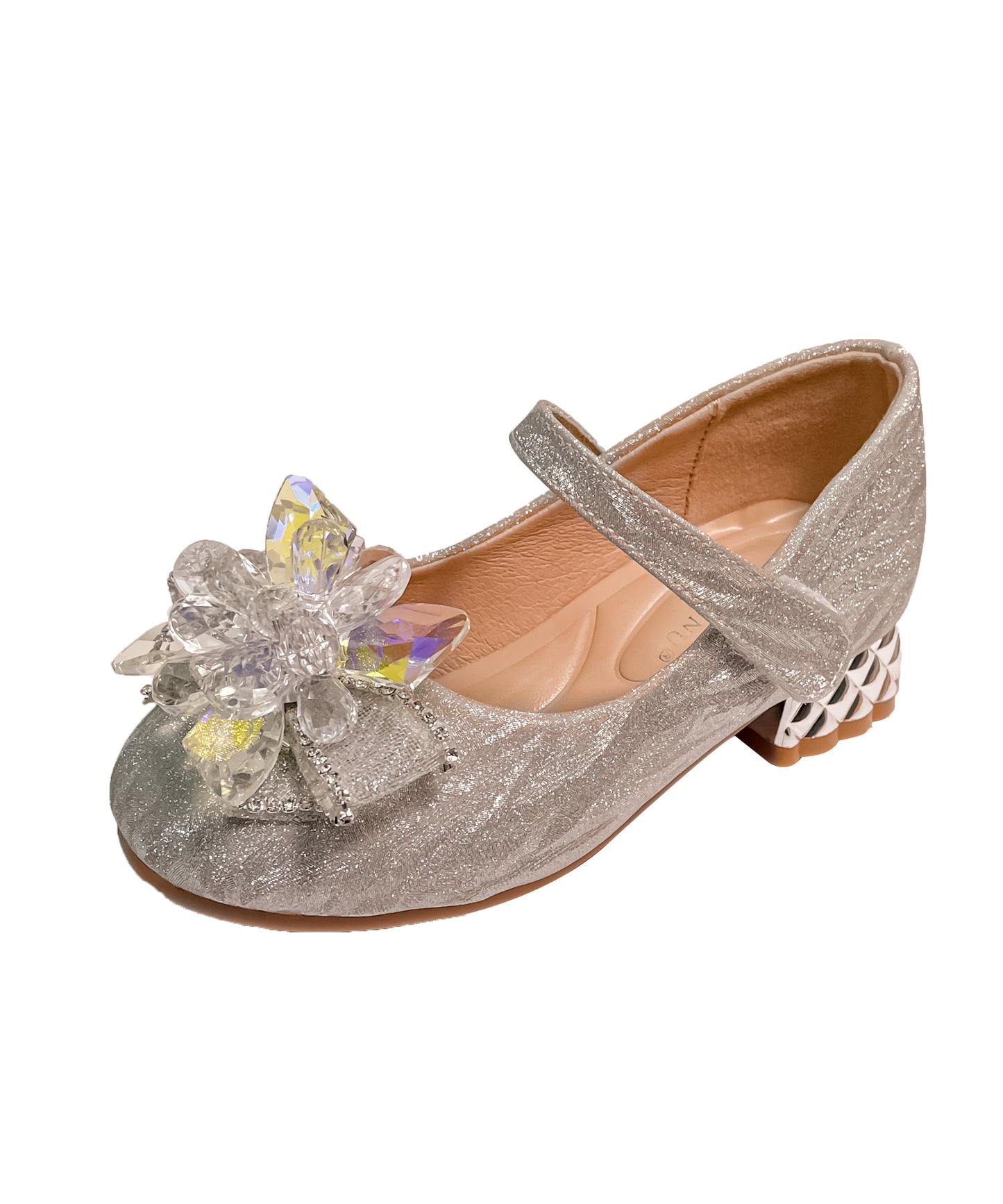 Kristall Stilvolle Silber Faux Prinzessin Strap Mädchen Leder Schnalle