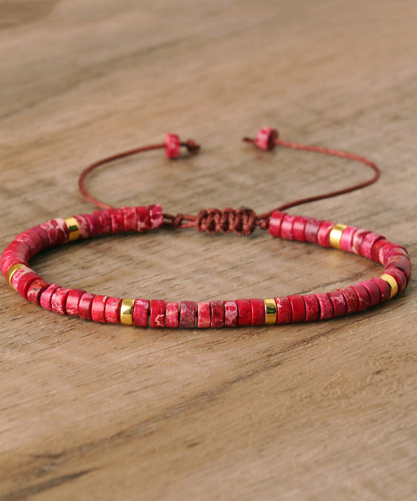 Stilvolles blaues handgefertigtes Webarmband mit türkisfarbenen Perlen YI003